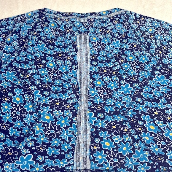 Free People “We The Free” Oversized Blue Flowered Cropped Top - Picture 12 of 14